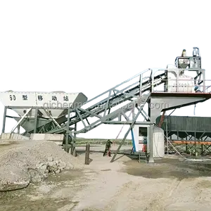 HZS25 HZS35 HZS50 small mobile concrete batching plant concrete mixing plant with cheap price for sale