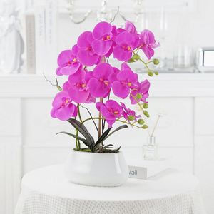 OH ARTS Orquídea Mariposa Artificial Phalaenopsis de Tacto Real, Planta en Maceta de Seda, Látex y PU, Maceta de Cerámica, para Hogar, Boda, Hotel, Oficina - Product Image 6