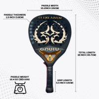 Raquette de tennis Kuikma Print Padel Pro Eva Grip de haute qualité, fabriquée sur mesure, en fibre de carbone 12K 18K, avec forme LED.