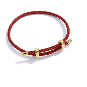 Pulsera de Pareja Ajustable de Acero Inoxidable, Joyería de Diseño, Brazalete Trenzado Fino de Acero Inoxidable - Product Image 3