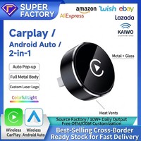 Adaptateur CarPlay sans fil Kaiwo 2-en-1, dongle Bluetooth USB avec Android Auto, compatible iOS et Android, universel pour voiture, plug and play, garantie 1 an