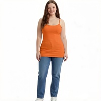Débardeur Cami Écologique Grande Taille pour Femme, Col U, Bretelles Fines, Doux, Extensible, Coupe Ajustée, Longueur Standard, Respirant, Décontracté, à Porter Devant