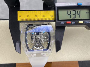 Montre mécanique automatique de sport de luxe rectangulaire transparente en cristal avec tourbillon, multifonctionnelle, style hip-hop - Product Image 4