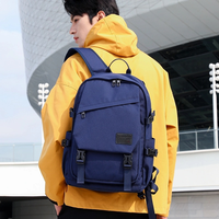 Sac à dos multi-poches décontracté à motif géométrique avec fermeture à glissière Voyage collège ou école en matériau de doublure en polyester