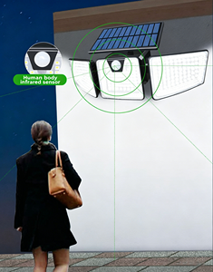 176 LED Solar Wall Light 450LM Super Bright Outdoor Motion Sensor Security Lamp IP65 Waterproof Light for Garden Fence Patio - Product Image 3
