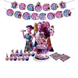 Décorations de fête d'<span class=keywords><strong>anniversaire</strong></span> en papier à motif dessin animé Witch Squad, best-seller transfrontalier, accessoires de mise en scène Kpop, drapeaux de toile de fond photo - Product Image 2