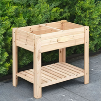 Jardinière en bois durable surélevée, pot de jardin multifonctionnel pour plantes d'intérieur et d'extérieur