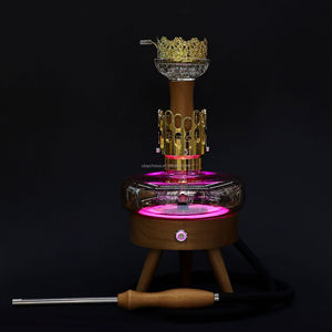 <span class=keywords><strong>Chicha</strong></span> Soucoupe Volante en Bois Massif avec Interrupteur Tactile, Lumière LED Technique, Atmosphère Métallique, Narguilé, en Stock - Product Image 6