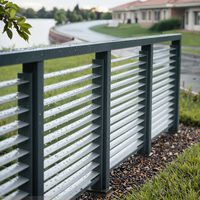 Clôture extérieure en alliage d'aluminium noir personnalisable avec éclairage LED, durable et écologique, panneaux pour jardin et maison