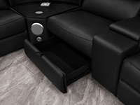 Canapé multifonctionnel en cuir pleine fleur, inclinable électrique avec LED et table intégrée, idéal pour salon et chambre à coucher - Vente chaude