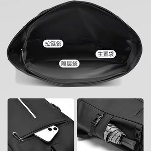 Stylish Roll Top Men's Backpack Lightweight Laptop <strong>Bag</strong> for <strong>College</strong> <strong>Students</strong> Casual Travel Custom Logo Factory Wholesale - Product Image 4