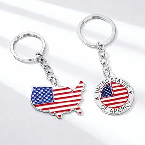 金属製シリア地図旗キーホルダー、カスタムロゴ入り販促用キーホルダー、金銀メッキキーリングチェーン、ノベルティ、パーソナライズキーリング - Product Image 3