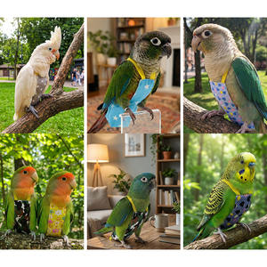 Sabuk Tarik Tali Bebas untuk Burung Beo dari Bahan Polyester dengan Desain Elastis dan Pola Bunga untuk Perlengkapan Berjalan dan Terbang Burung - Product Image 3