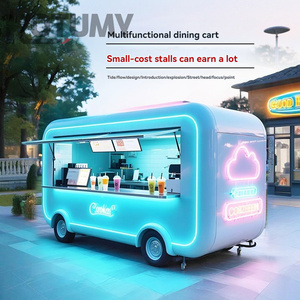 Camión de Comida Móvil Multifuncional, Carrito de Venta Ambulante de Snacks y Helados, Construcción de Acero Inoxidable Resistente a la Corrosión - Product Image 4