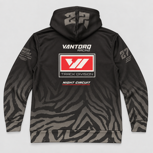 Sweat-shirt entièrement sublimé Pit Crew noir gris imprimé tigre pour homme, vêtements d'équipe de sport automobile - Product Image 4