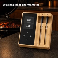 Thermomètre numérique sans fil Bluetooth pour viande, 2 sondes, construction métallique, compatible avec l'application, pour grillades, barbecue, cuisine
