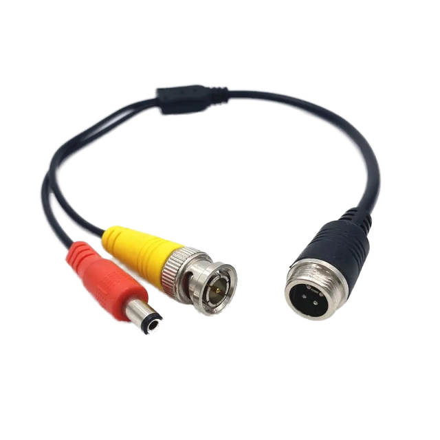 Cooyear Aviation M 12 4Pin Male BNC DC RCA Female Adapter Cable Game Player Desktop Short Circuit Protection ABS Brand New