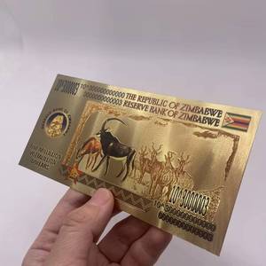 UV Printing 10k Billion Zimbabwe Dollar Gold Foil Banknote Collectible - Product Image 5