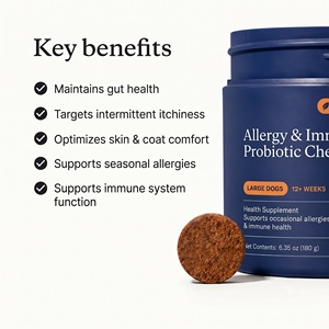 Probiotiques Immunitaires pour Chiens Atteints d'Allergies – Friandises Tendres au Mélange de Bacillus, Colostrum Bovin et Postbiotiques pour la Santé de la Peau et du Pelage des Grands Chiens – Vente en Gros OEM - Product Image 2