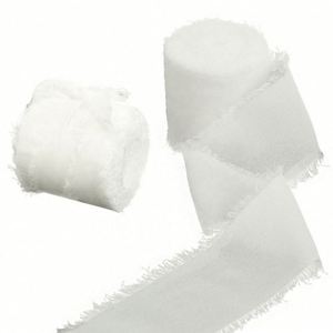 Cinta de Chifón Personalizada para Decoración Navideña, Rollo de Cinta de Seda con Borde Deshilachado, Alta Cantidad - Product Image 2
