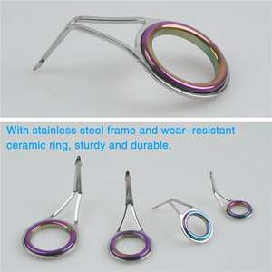 10 pièces Guides <span class=keywords><strong>de</strong></span> <span class=keywords><strong>canne</strong></span> à pêche Kit <span class=keywords><strong>de</strong></span> réparation Guides en acier inoxydable céramique anneau Guides <span class=keywords><strong>de</strong></span> pêche tige oeillets accessoires - Product Image 3