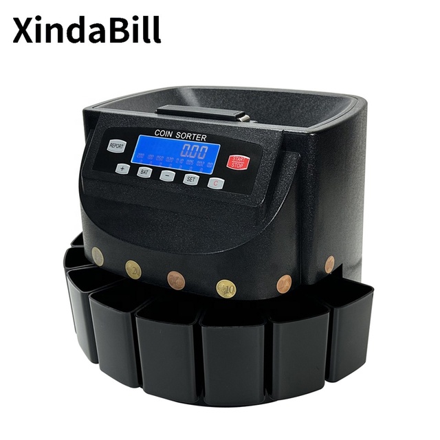 Coin Counting Sorting Machine LCD Display 270pcs/min 500 Coins Hopper Automatic Counting Sorting