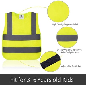 Chaleco de seguridad para niños, logo personalizado de alta visibilidad, Verde - Product Image 4