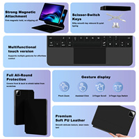 Xiaomi Pad 5/6/7/8 Pro için Manyetik Kablosuz Klavye, İzleme Paneli, 7 Renkli Arka Aydınlatma, Ayarlanabilir Stand, PU Kılıf, OEM/ODM Özel Üretim