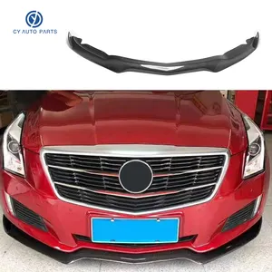 Front Bumper Diffuser 3D Style Carbon Fiber Front Bumper Lip Shovel For Cadillac ATS