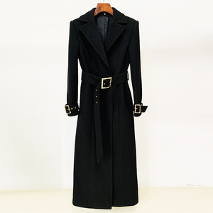 blue dress for baby girl Women's Black Long Coat Formal Dress, Elegant Double Breasted Coat for Office and Events 36