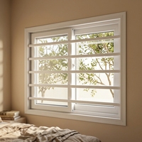 Fenêtre coulissante en PVC de 12 cm avec grille de sécurité en aluminium intégrée, verre isolant rempli d'argon bleu pour l'Afrique