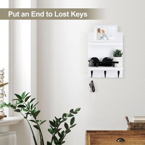 <span class=keywords><strong>D</strong></span>écor de porte-clés et de courrier, avec 3 crochets à clés, organisateur mural en bois pour <span class=keywords><strong>couloir</strong></span> <span class=keywords><strong>d</strong></span>'<span class=keywords><strong>entrée</strong></span> - Product Image 2