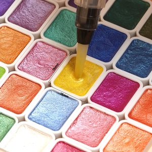 Artecho Juego <span class=keywords><strong>de</strong></span> Pintura <span class=keywords><strong>de</strong></span> Acuarela, Caja Portátil Metálica, 20 Colores Perla, 1ml, para Lienzo, Pintura, Principiantes y <span class=keywords><strong>Profesionales</strong></span> - Product Image 2
