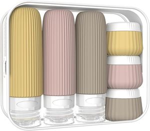Bouteilles de voyage en silicone personnalisables avec logo, vente en gros, lot de flacons de recharge anti-fuite pour lotions - Product Image 1