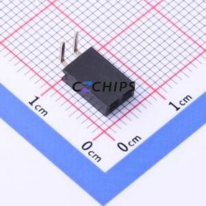 DW254W-11-02-85 Pin Socket Bent Lead Through Hole,P=2.54mm Connector 1x2P 2.54mm Square Hole Right Angle Insert - Product Image 1