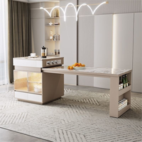 Table à manger îlot en ardoise de luxe léger, intégrée, rétractable, multifonctionnelle, petite et moderne, pour cuisine domestique, bar, hôtel, salle de sport
