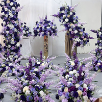 Boules de fleurs bleu foncé C-686, boules de fleurs violettes, centres de table en vrac rose et violet pour mariage, décoration de table à domicile