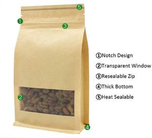 Custom Biodegradable Coffee Beans Gravure Printed Moisture Proof Zipper Bags Stand up Pouches <b>PET</b>/VMPET/PE Window <b>Food</b> <b>Container</b> - Product Image 4