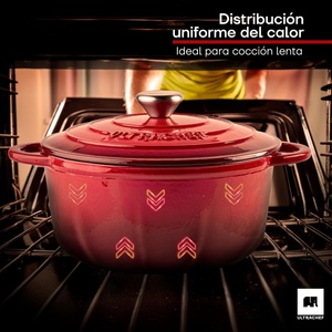 <span class=keywords><strong>Cocotte</strong></span> <span class=keywords><strong>en</strong></span> <span class=keywords><strong>fonte</strong></span> émaillée ULTRACHEF - Utilisation sur cuisinière et four - 24 <span class=keywords><strong>cm</strong></span> - Capacité 38 L - Rouge - Product Image 6