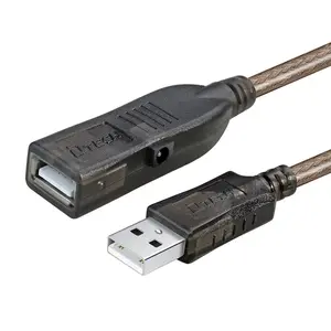Kabel ekstensi USB mikro 2.0 10M Pria Wanita, kabel ekstensi 480Mbps 28/24 AWG USB 2.0/1.1 untuk kamera Mouse Keyboard