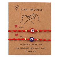 Bracelets porte-bonheur Go2boho en cordon rouge avec œil turc, bijoux de protection pour couples, symbole de chance turc avec perles bleues et rouges