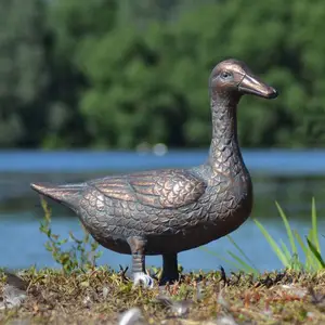 Outdoor Large Animal Metal Craft Bronze Flying Geese Goose Sculptures Garden Decorative Birds statue custom