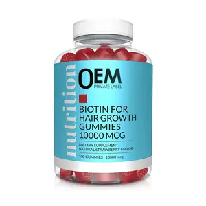 OEM Biotin Vegan Gummies für Haarhaut nägel mit Zink vitaminen Mineralien unterstützt gesundes Stoffwechsel haar wachstum verbessert die Haut