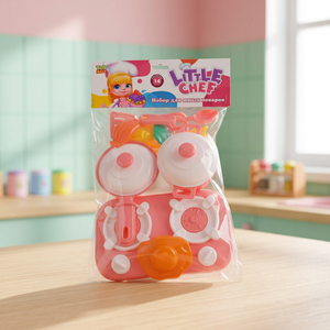 Ensemble de vaisselle de cuisine en plastique pour enfants avec des jouets et des accessoires pour les enfants de 2 à 4 ans, emballé en BOPP - Product Image 3