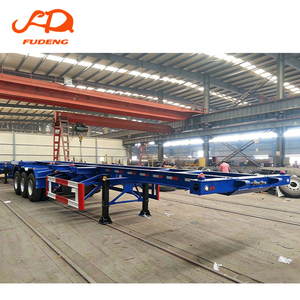 Semi-remorque <span class=keywords><strong>squelette</strong></span> en acier à trois essieux FUDENG Group pour conteneurs maritimes 20FT 40FT avec essieu FUWA à vendre - Product Image 5