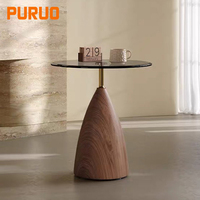 Table d'appoint décorative PURUO pour salon et chambre, en pierre microcristalline et acier inoxydable doré, table basse de salon