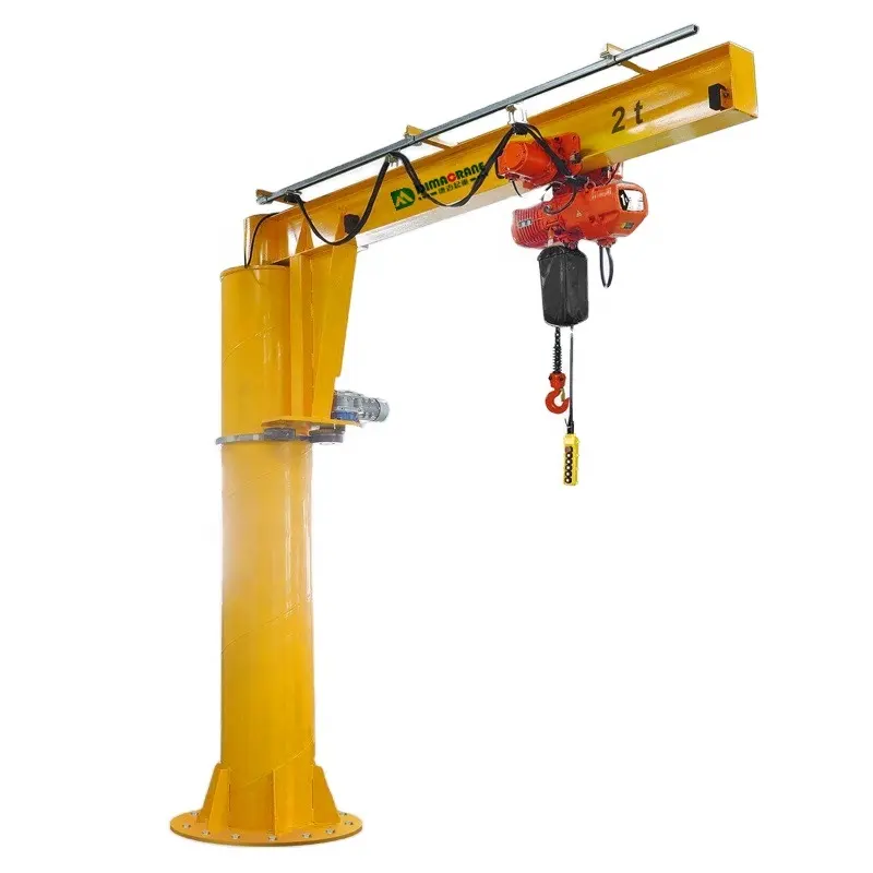 2T 3t 5 ton BZ 360 degree free standing column mounted rotating cantilever 3.2 8 ton swing jib crane factory price indoor use