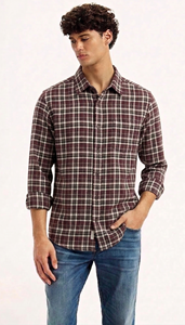 Camisa Oxford a Cuadros de Algodón para Hombre, Corte Slim Fit, Casual y Formal, Manga Larga, Calidad de Exportación, Proveedor de Ropa al Por Mayor - Product Image 3