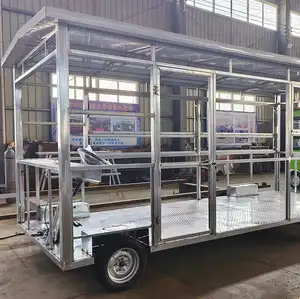 Caminhão de comida elétrico totalmente equipado para restaurante, caminhão de reboque de comida grande padrão de vendas
