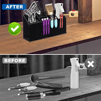 maßgeschneidert schwarz acryl salon barbier organizer station haarbürste kammhalter mit 6 fächern
